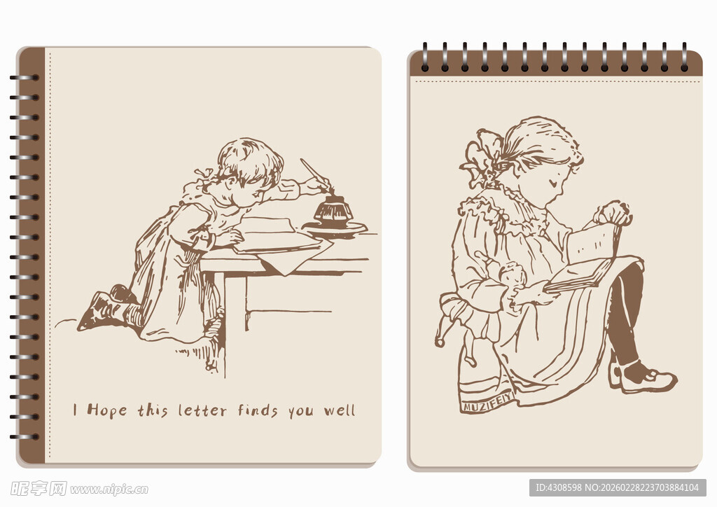 线圈本 阅读的女孩