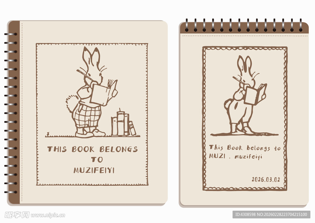 线圈本 阅读的小兔子