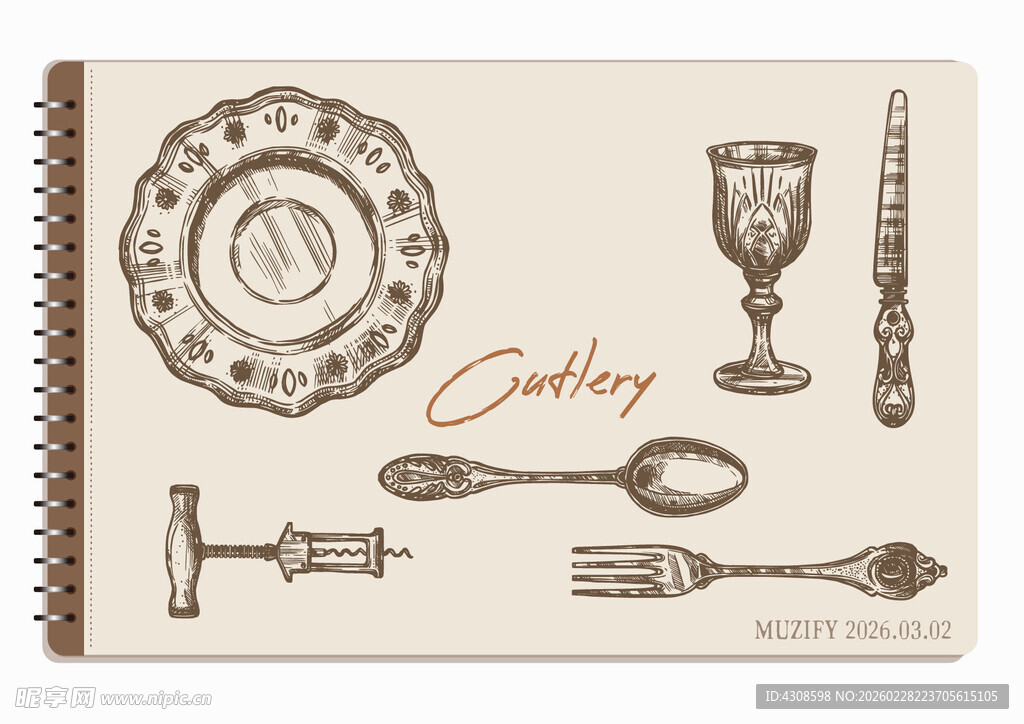 线圈本 6款入餐具小物