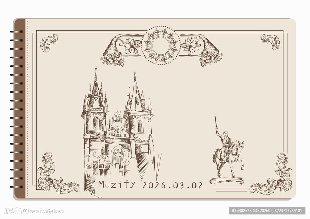 线圈本 风景素描画