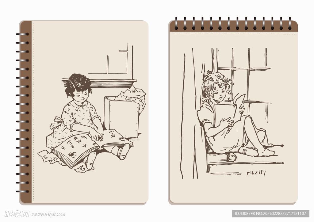 线圈本 阅读的女孩