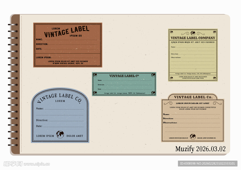 线圈本 5款入复古标签