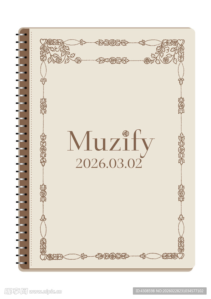 线圈本 复古植物边框