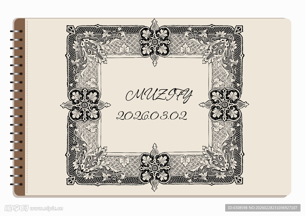 线圈本 复古边框