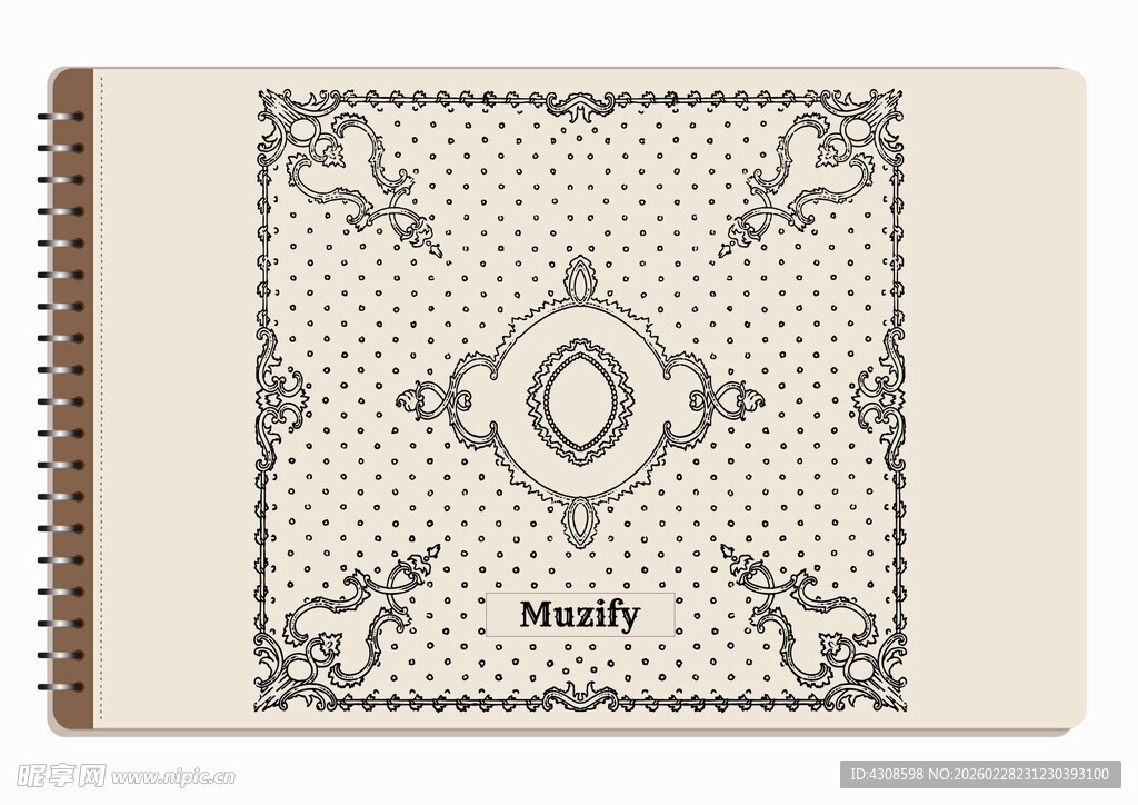 线圈本 复古蕾丝图案