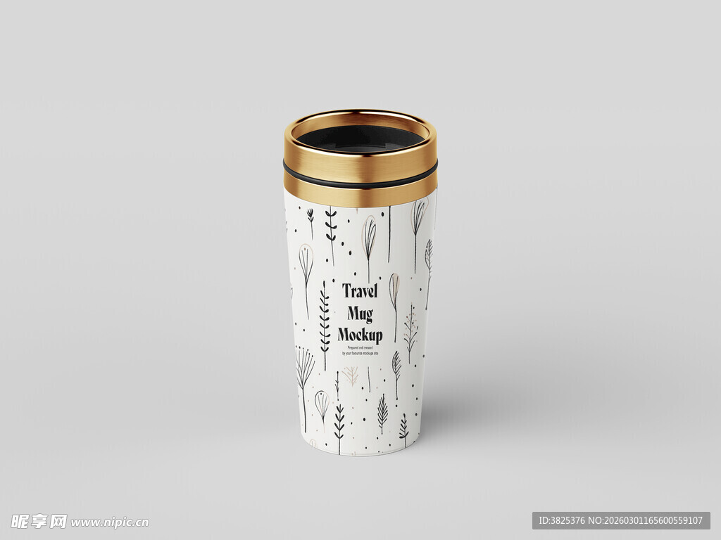 金色随身杯咖啡杯样机展示