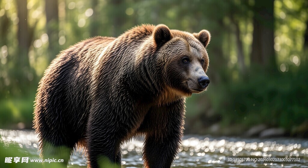森林中站立的棕熊
