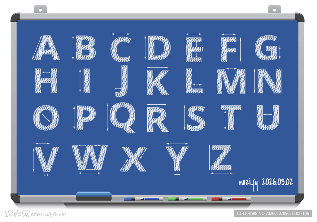 白板背景 手写字体