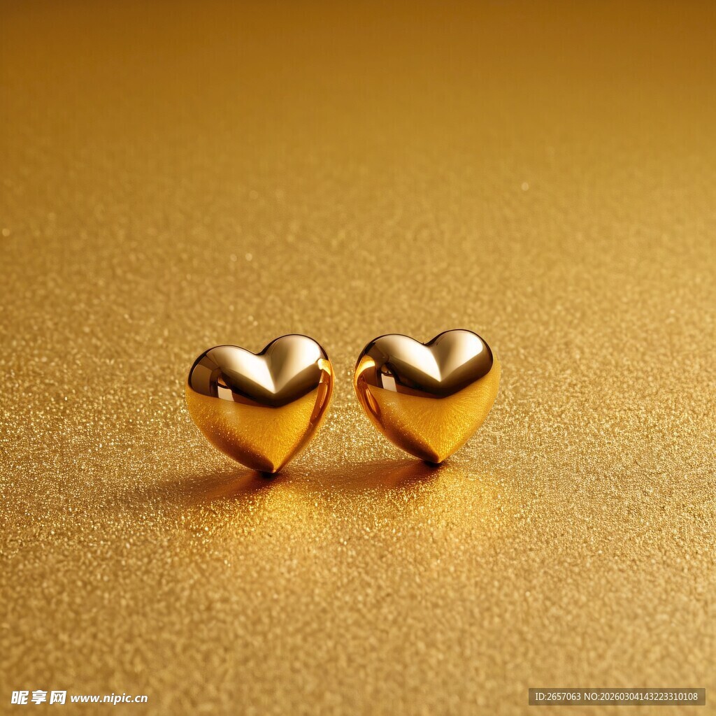 金色心形耳钉