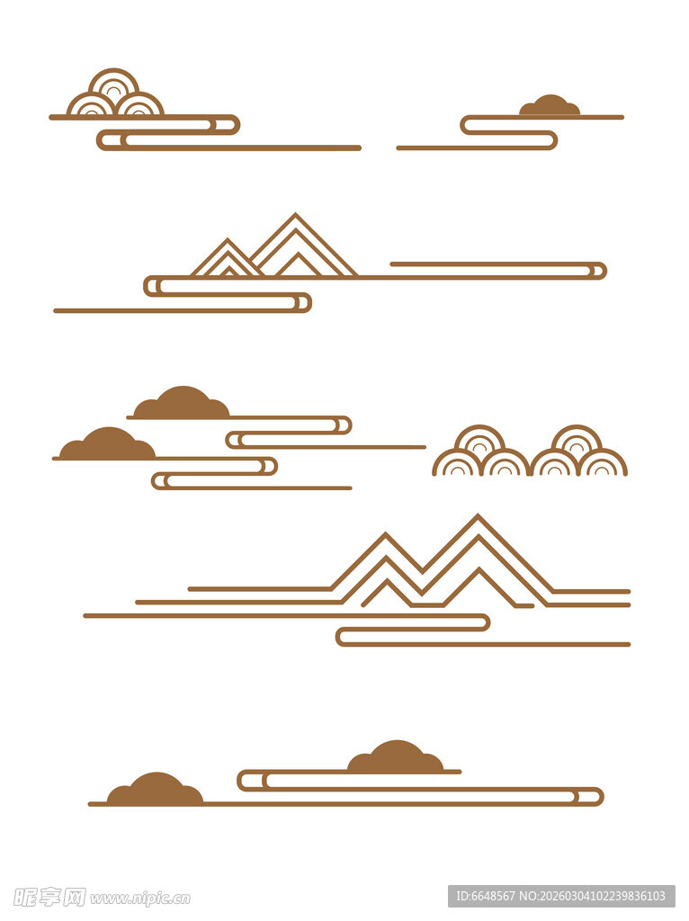 中式山水祥云花纹