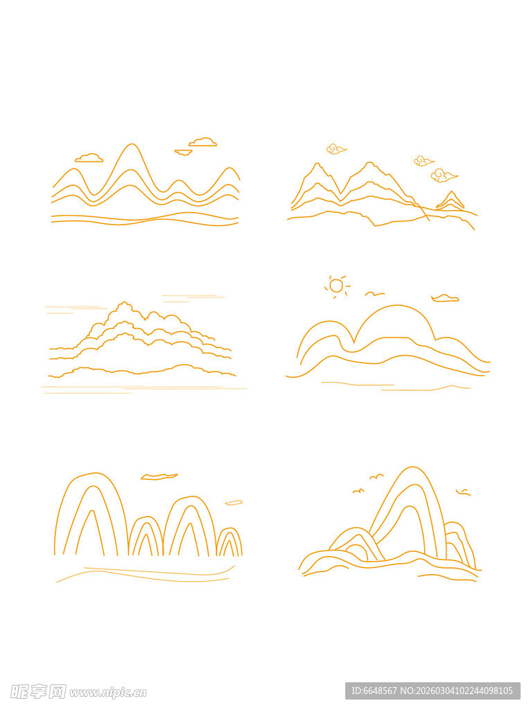 中式山水祥云花纹