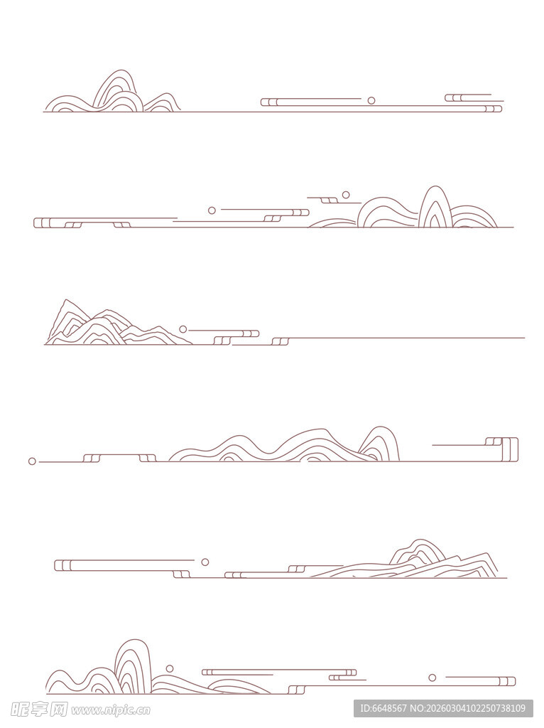 中式山水祥云花纹