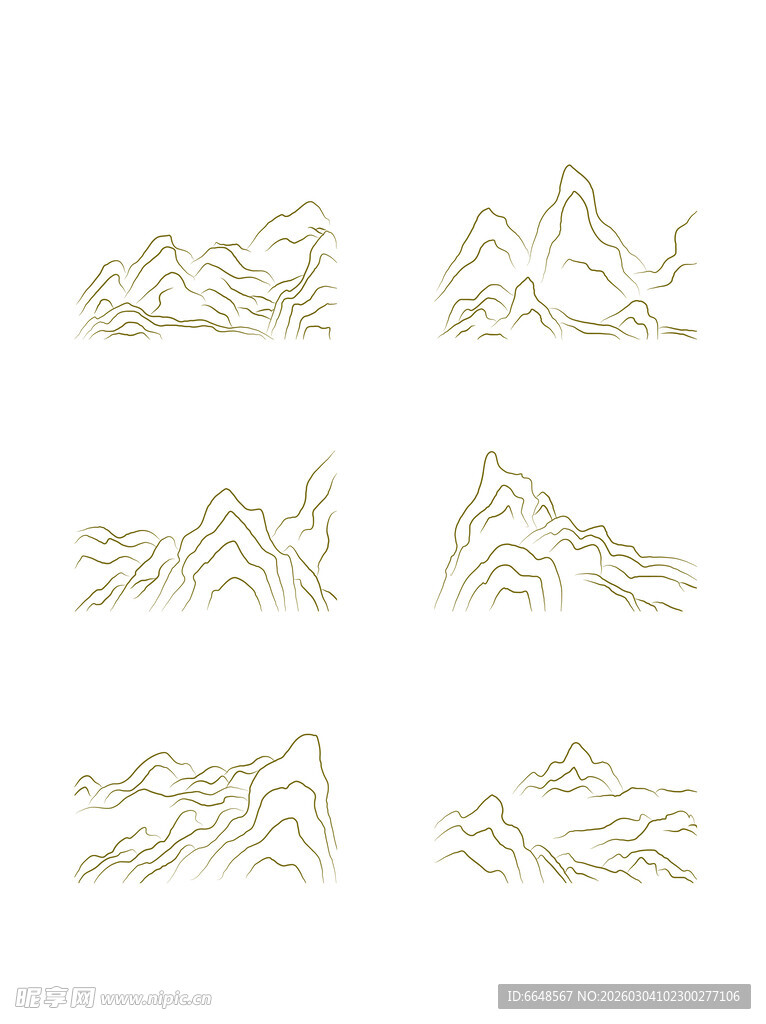 中式山水祥云花纹