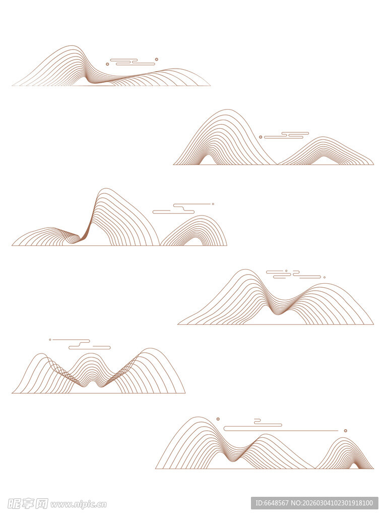 中式山水祥云花纹