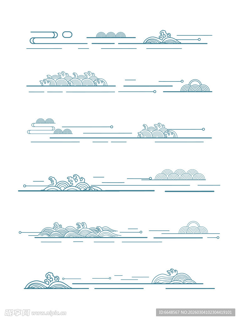 中式山水祥云花纹