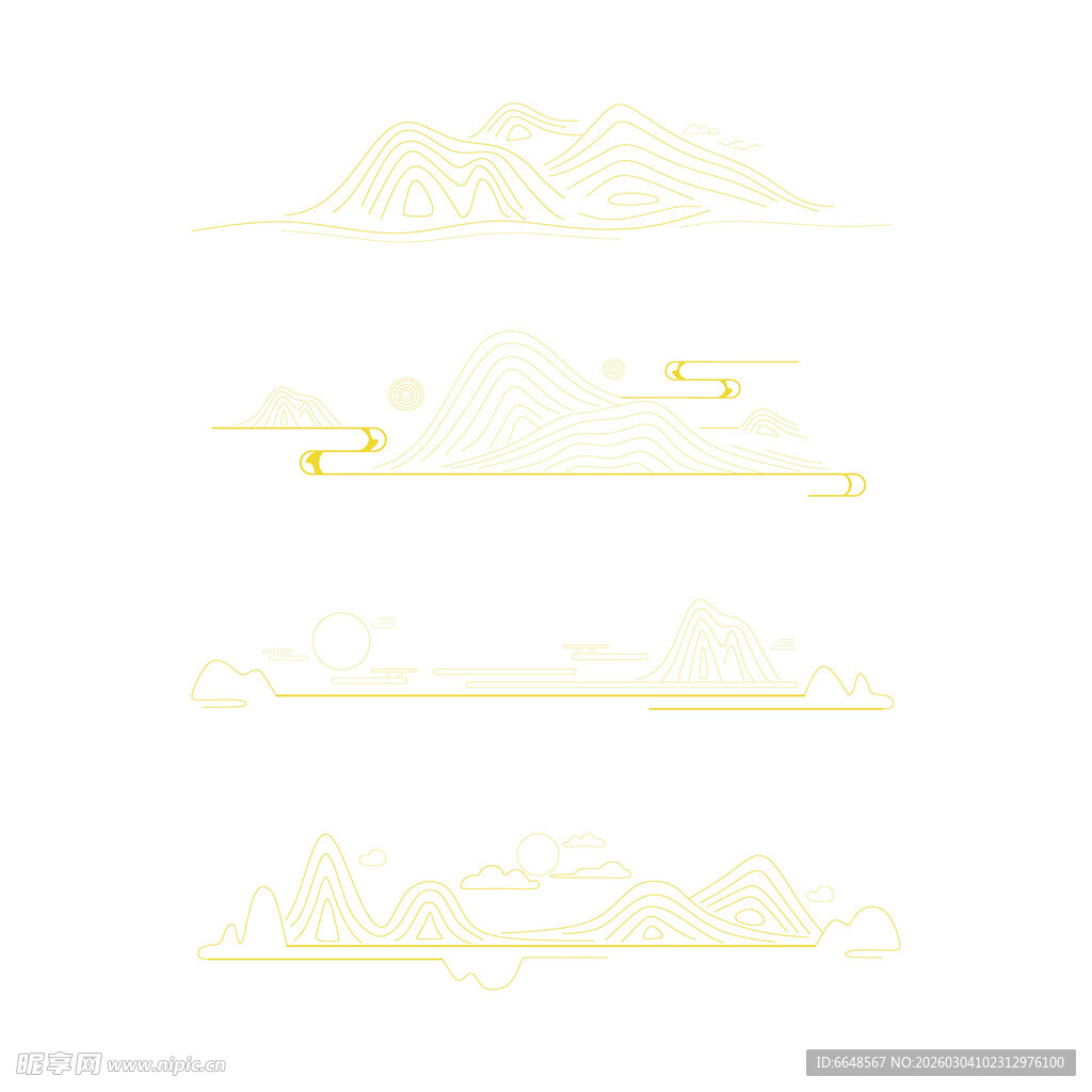 中式山水祥云花纹