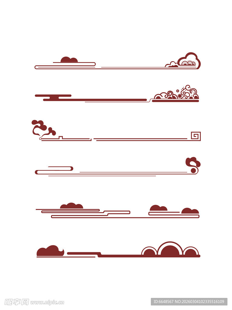 中式山水祥云花纹