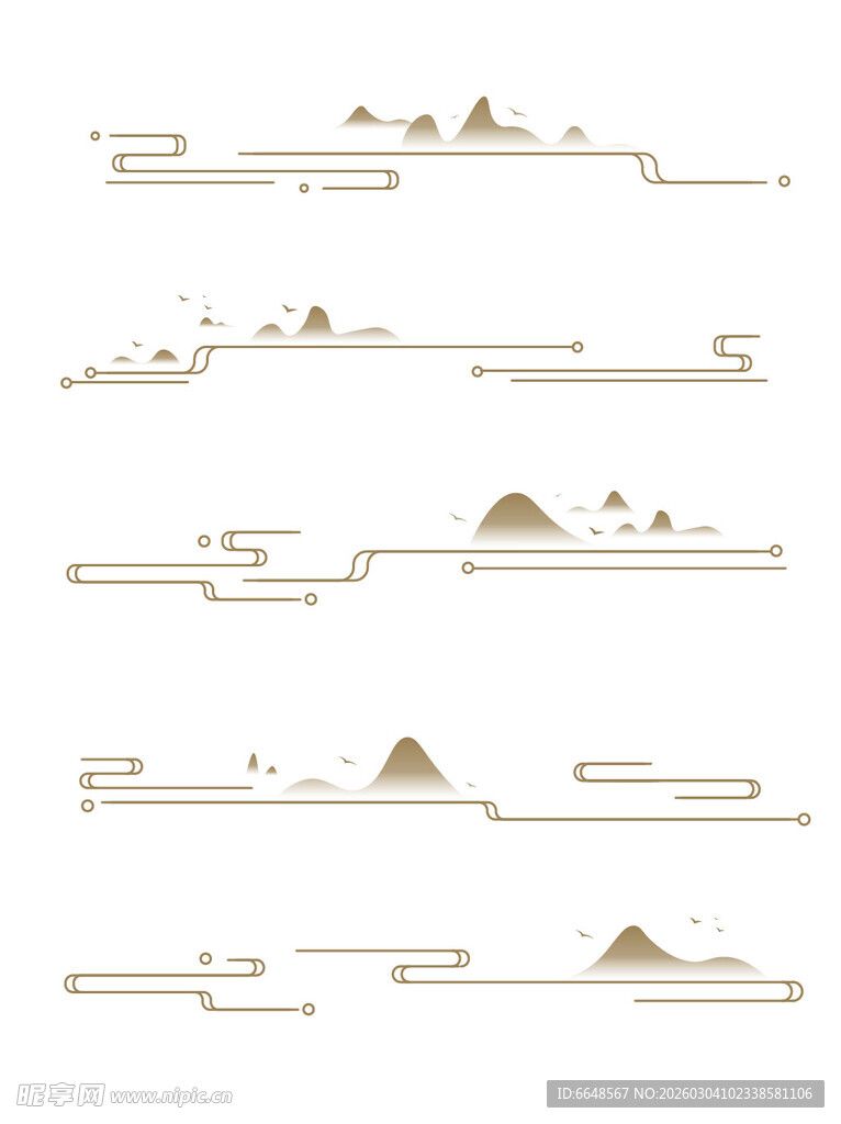 中式山水祥云花纹