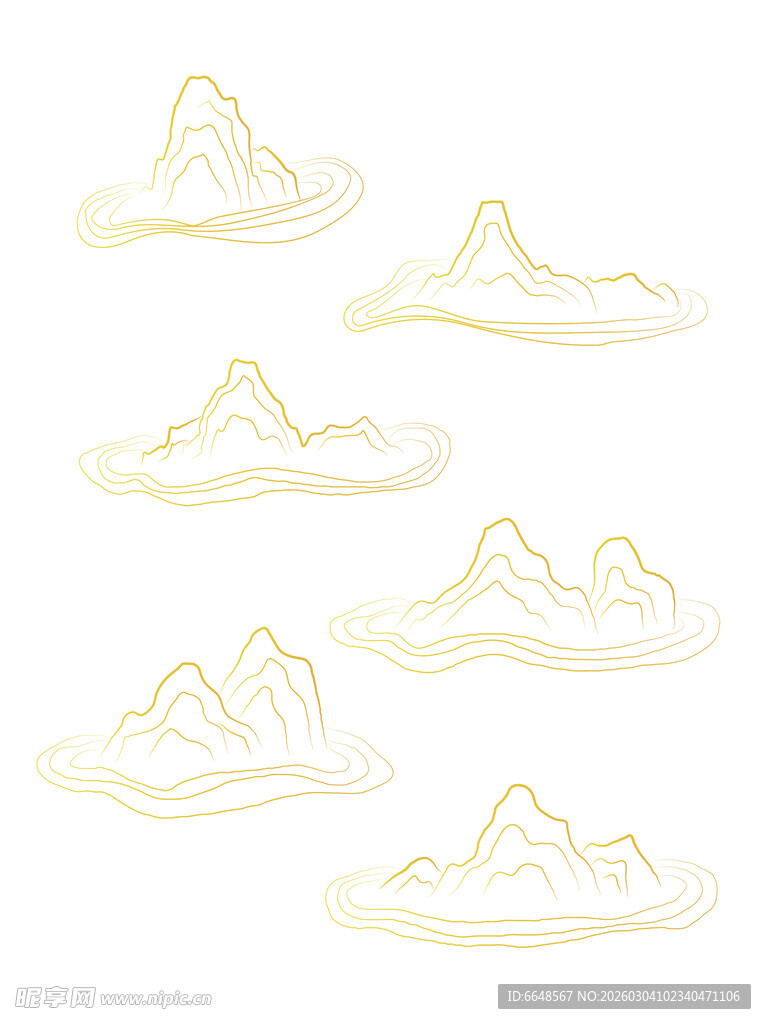 中式山水祥云花纹