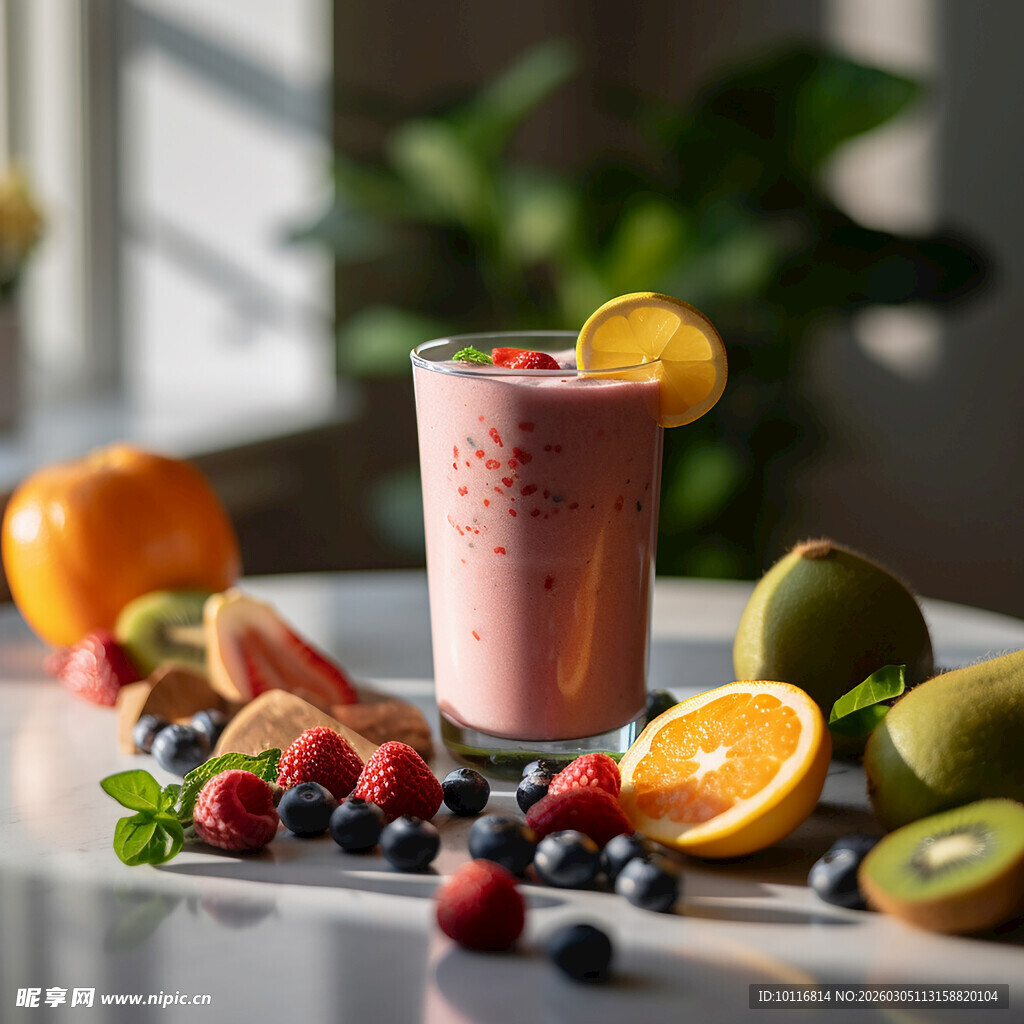 鲜果奶昔