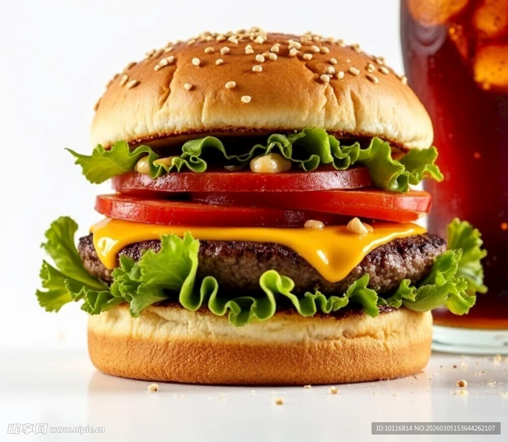 双层牛肉芝士汉堡