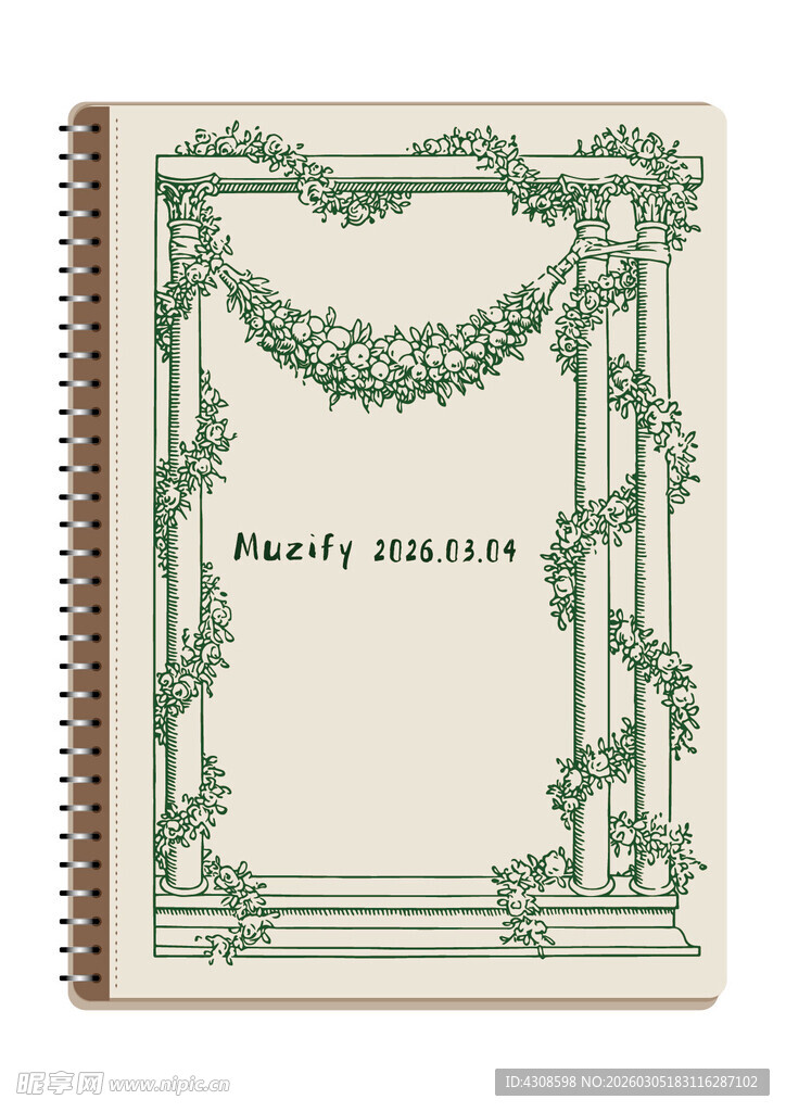 线圈本 植物边框