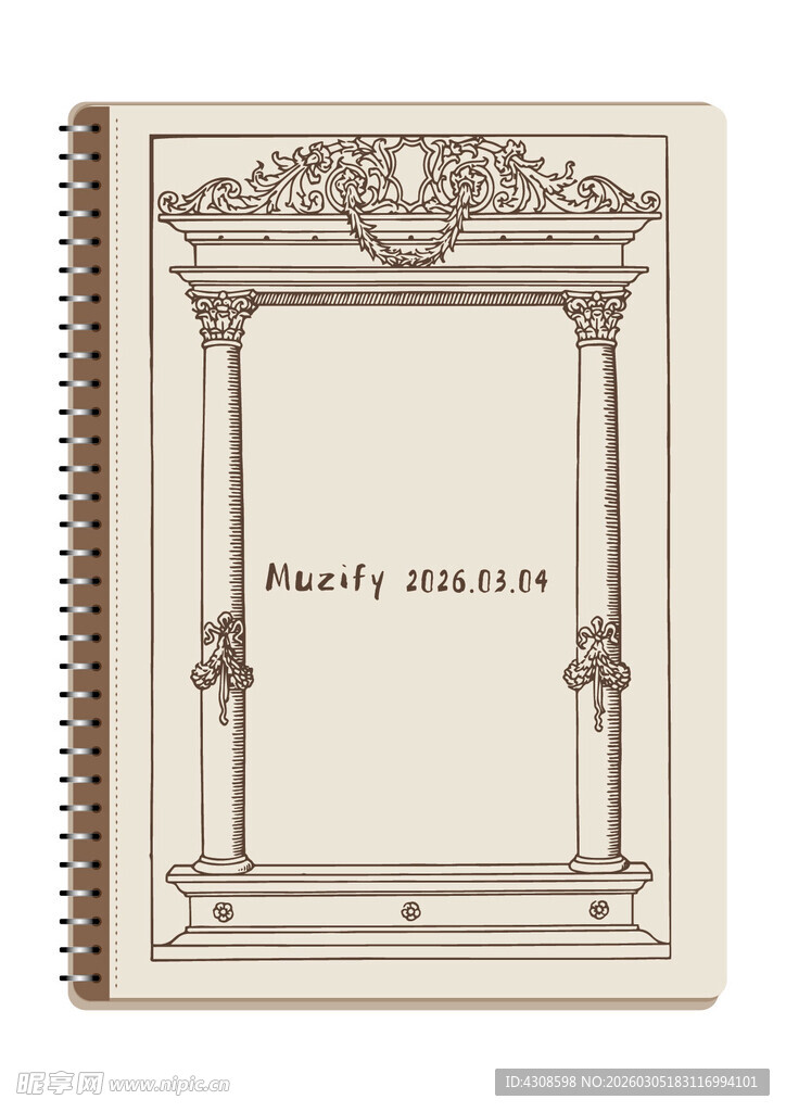 线圈本 复古边框