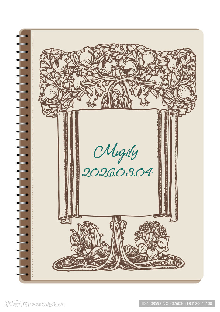 线圈本 复古边框