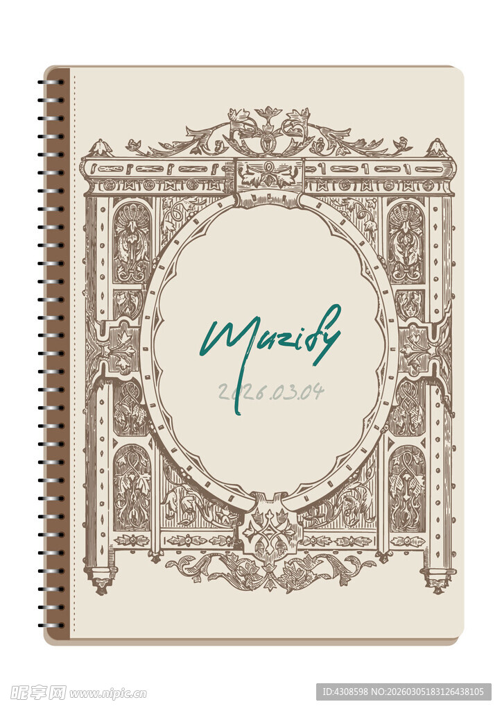 线圈本 复古边框