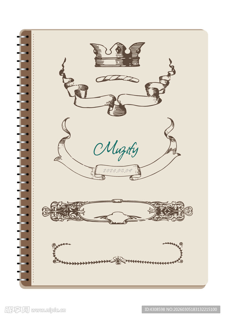 线圈本 复古边框