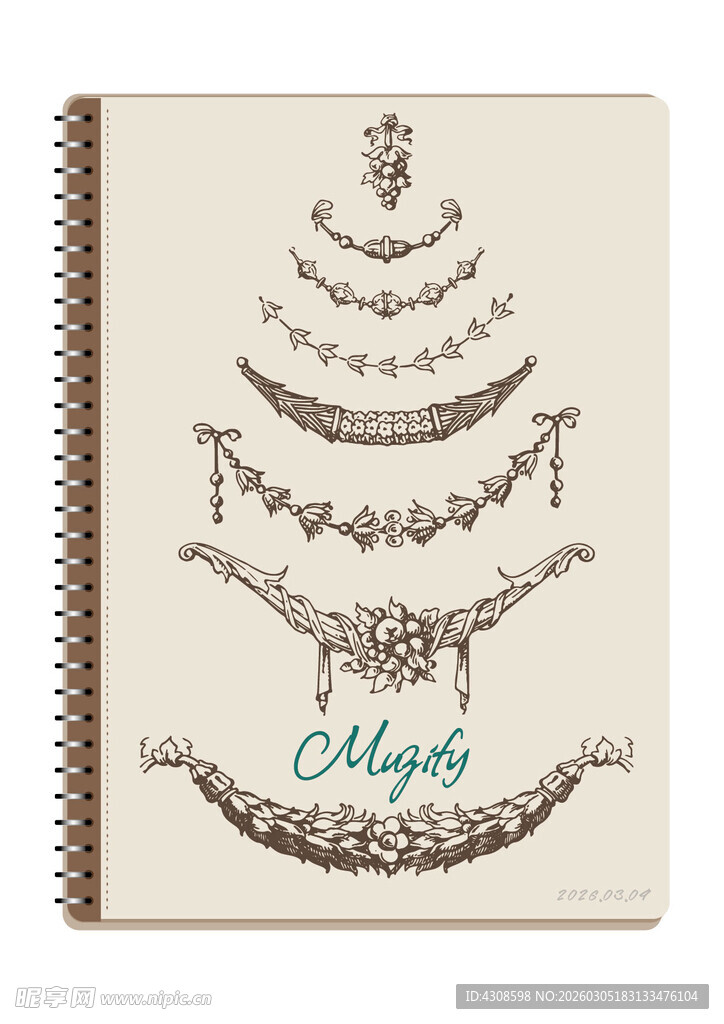 线圈本 植物花环