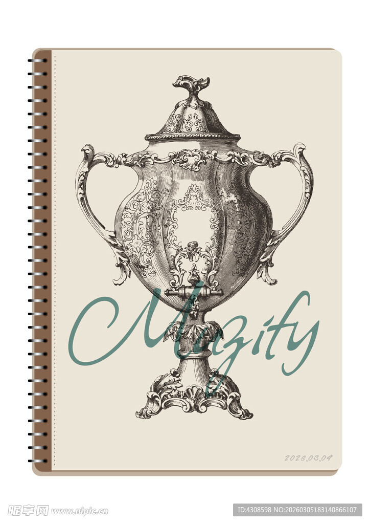 线圈本 欧式复古金属瓶