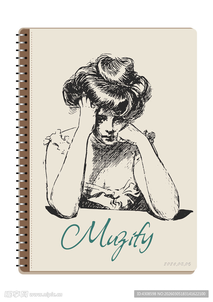 线圈本 欧式女子半身像