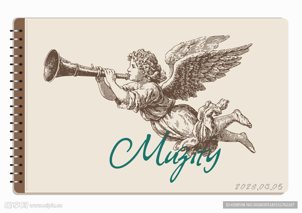 线圈本 吹号的小天使