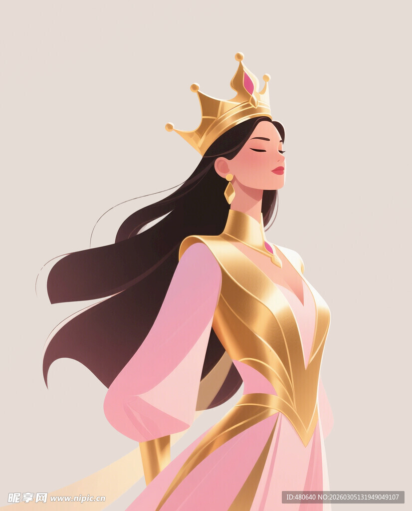 优雅女王形象插画