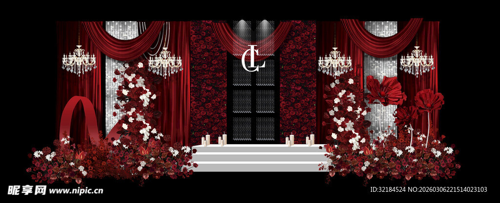 红色婚礼 红色花艺 红色订婚宴