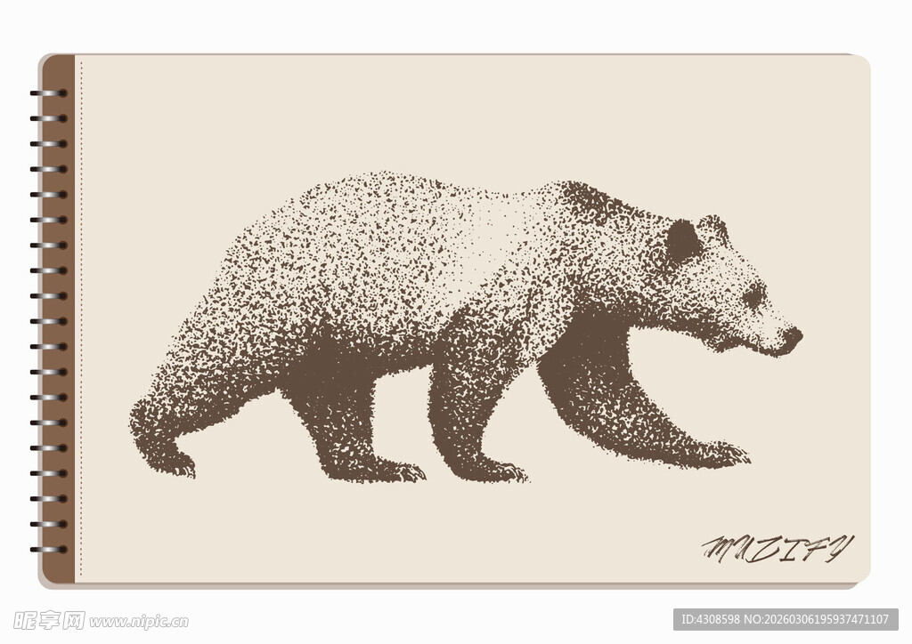 线圈本 熊素描画