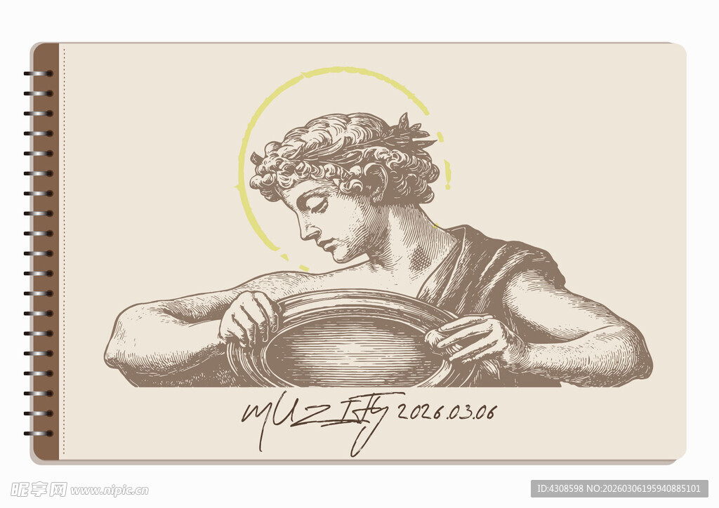 线圈本 古典石膏雕像