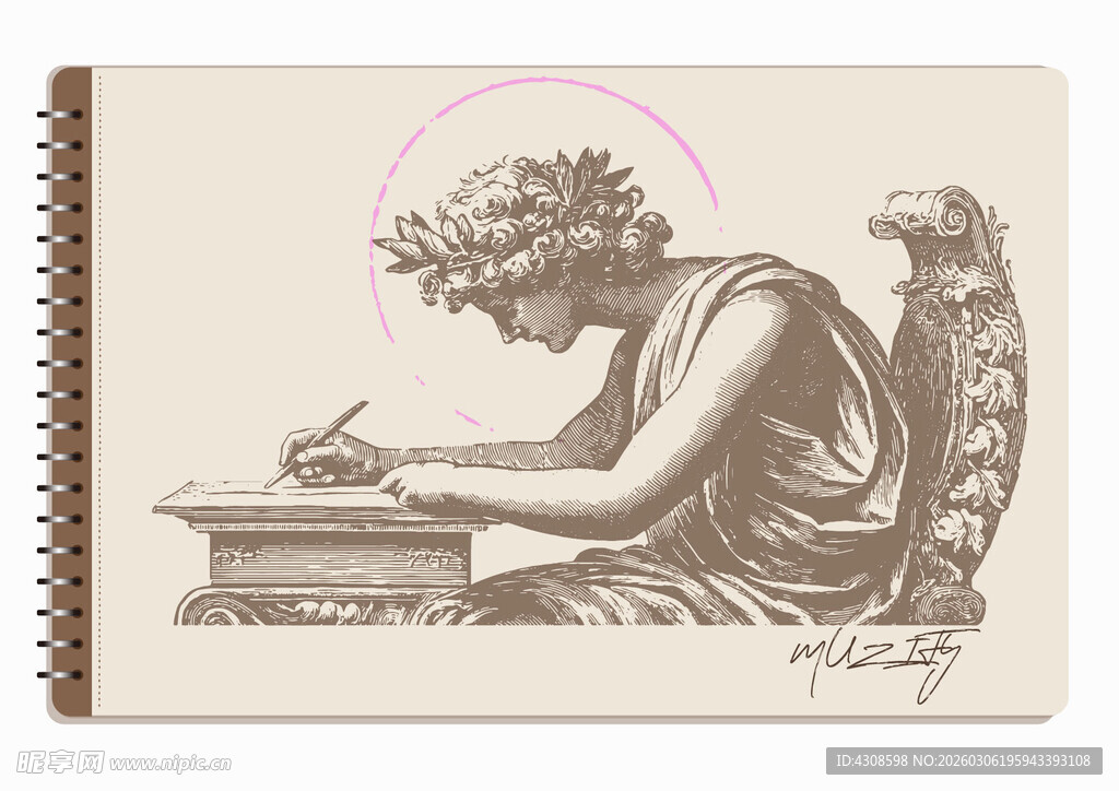 线圈本 古典石膏雕像