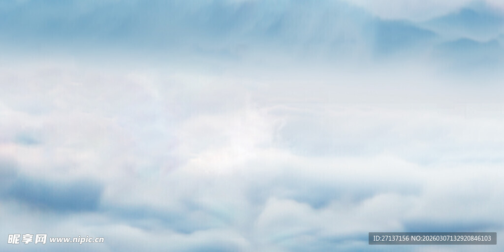 梦幻蓝天中的蓬松云朵