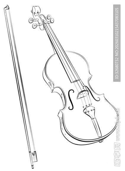 小提琴线条图