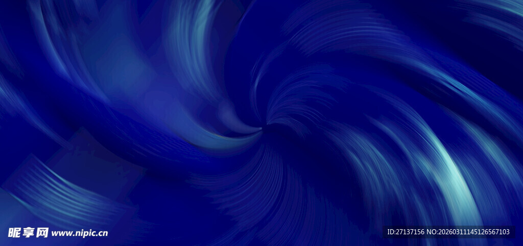 蓝色动感漩涡抽象背景图