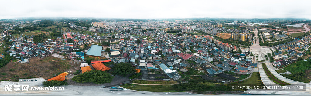 景谷县俯瞰城市住宅区景观