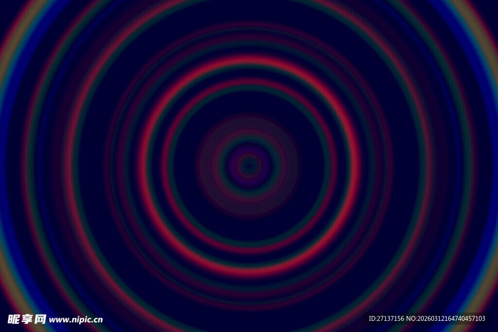 炫彩同心圆环图案