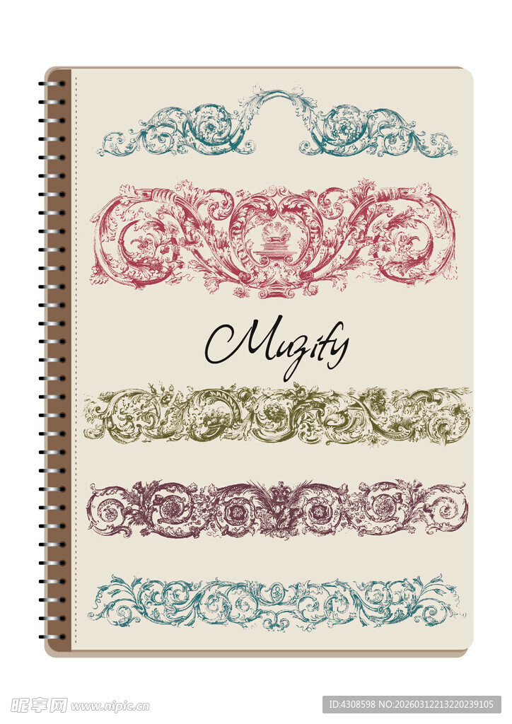 线圈本 多色复古边框