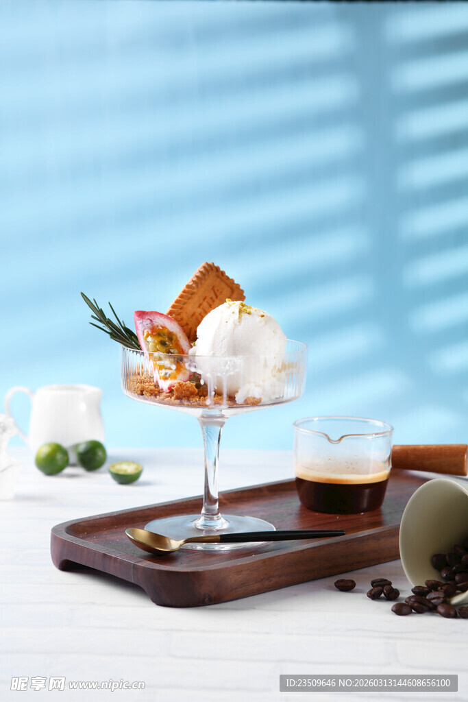 精致巧克力冰淇淋甜品