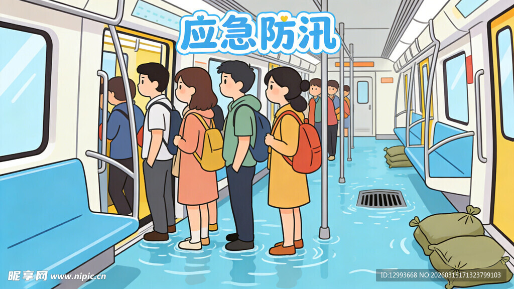 地铁防汛卡通图片