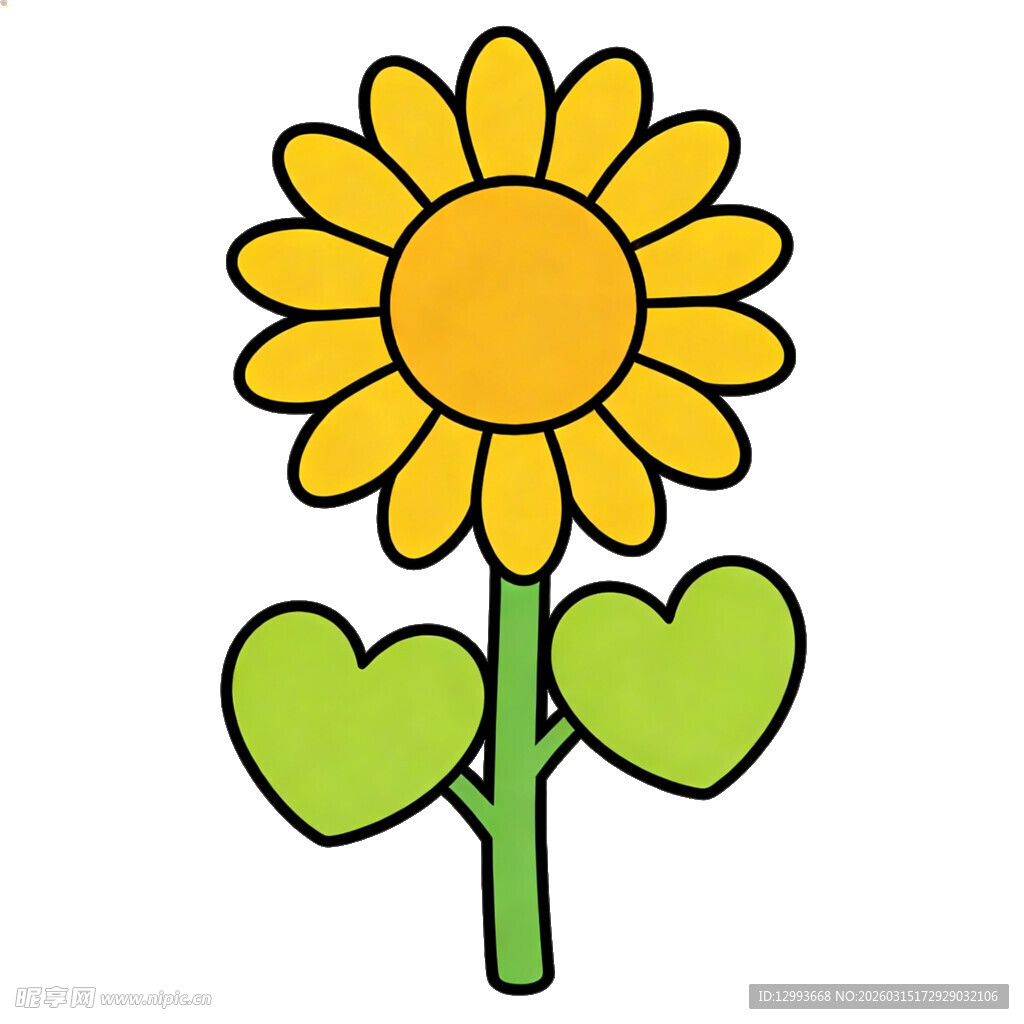 可爱向日葵卡通插画