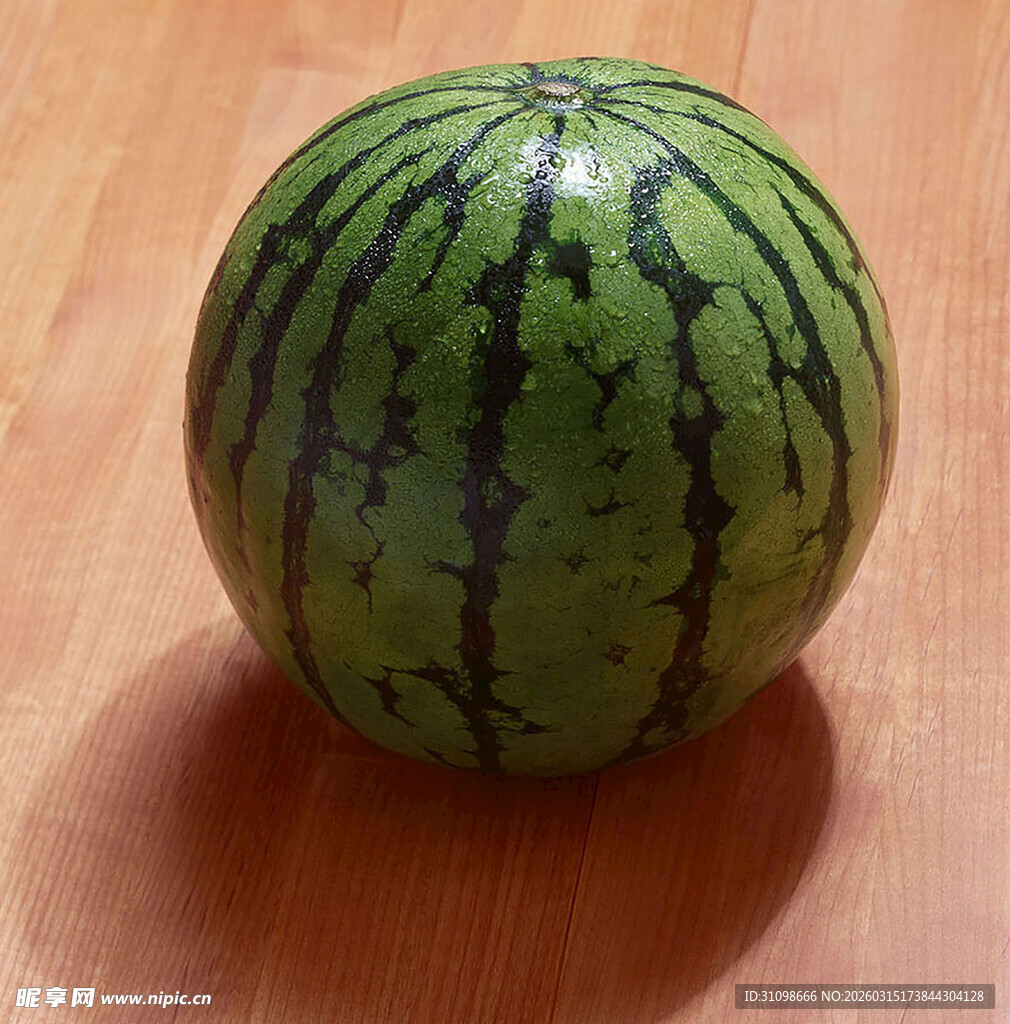 圆滚滚的新鲜大西瓜