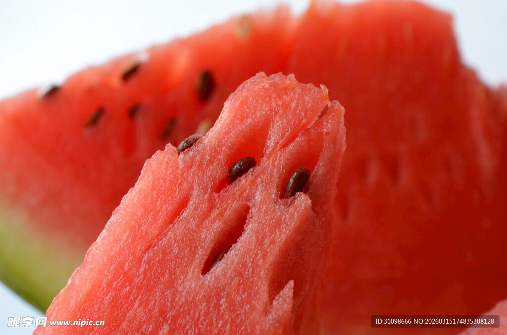 新鲜切块西瓜特写